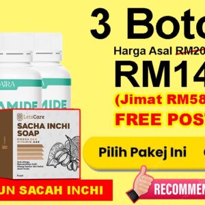 3 Botol Astamide + FREE Sabun Sacha Inchi